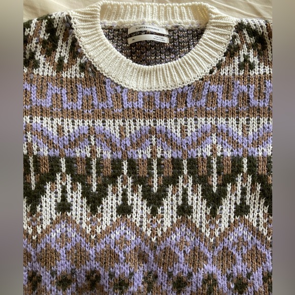 Anthropologie Fabiana Alpaca Wool Blend Fair Isle Knit Cropped Sweater - sz XS - Picture 10 of 14